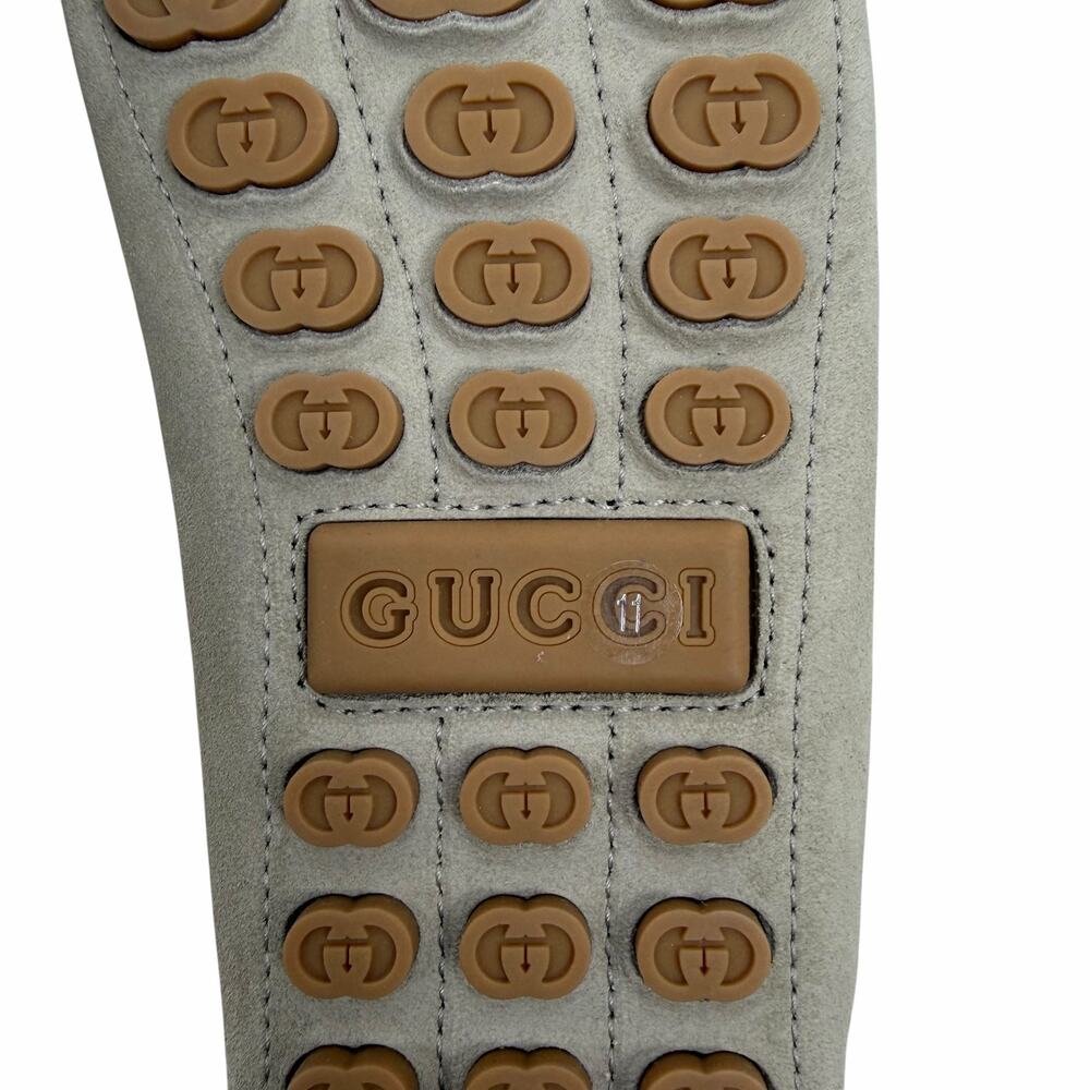 Gucci Byorn Guccisima Horsebit Suede Driver Loafer Oatmeal Size 11.5 - Picture 11 of 15
